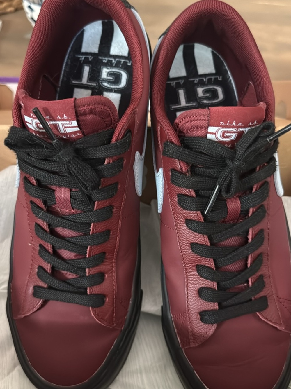 Nike Men’s GT leather skateboarding sneakers, worn once.
